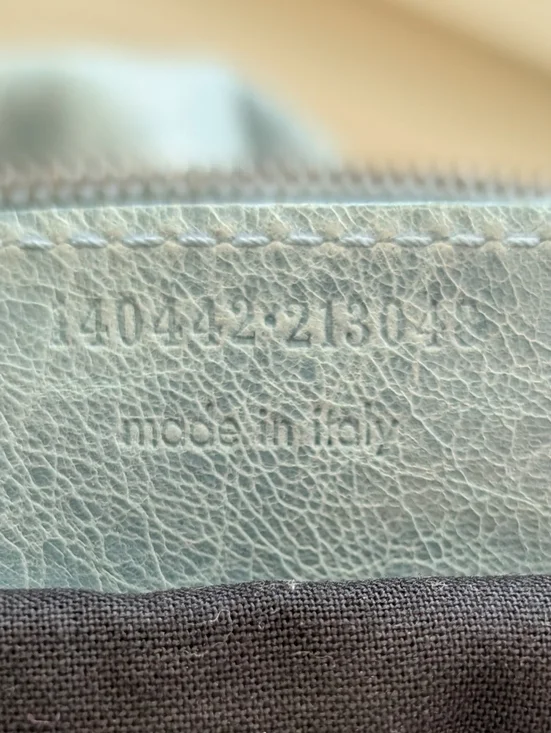 Balenciaga Leather Day Hobo Bag Light Blue Green Purse Shoulder Bag - Picture 3 of 16